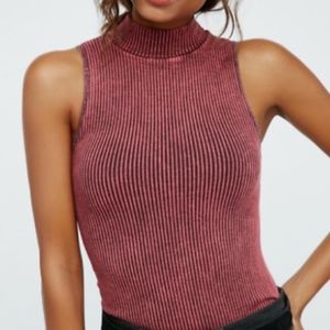 Free People No Looking Back Washed Cami in wine
